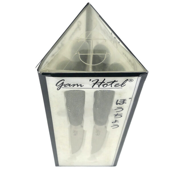 Six couteaux de cuisine Gam Hotel en acier et manches en galuchat (dessus 3/4)