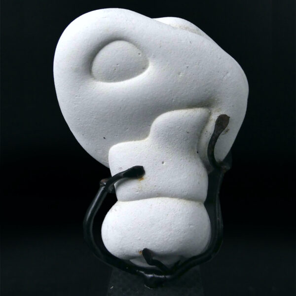Pierre des Fées Marocaine blanche sur socle métallique noir Fairy Stone (dos)