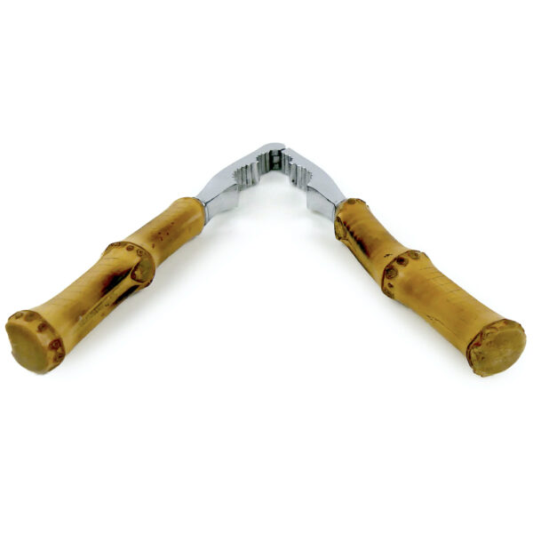 Service à découper Bambou en inox Coutellerie française Années 50/70 (casse-noix / pince à crustacés)