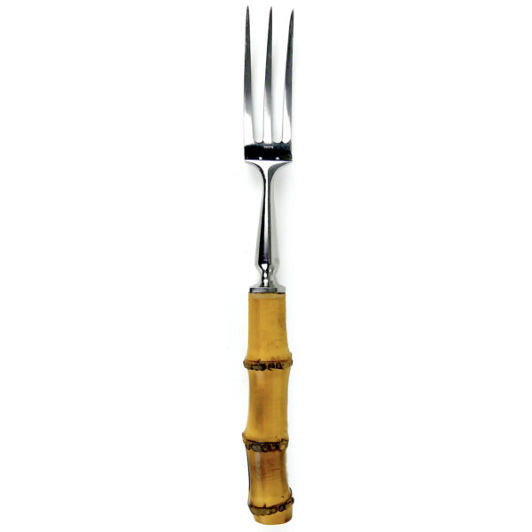 Service à découper Bambou en inox Coutellerie française Années 50/70 (fourchette à service)