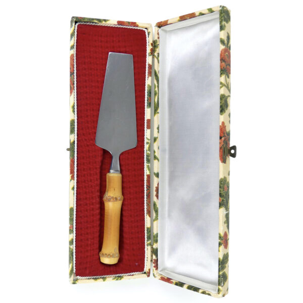 Service à dessert Bambou et inox avec pelle à tarte Coutellerie française (coffret pelle à tarte)