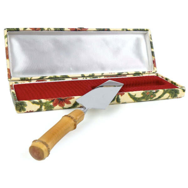 Service à dessert Bambou et inox avec pelle à tarte Coutellerie française (coffret pelle à tarte)