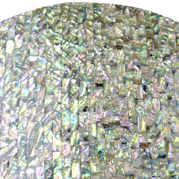 Plateau décoratif circulaire en marqueterie de nacre d’ormeau (détail)