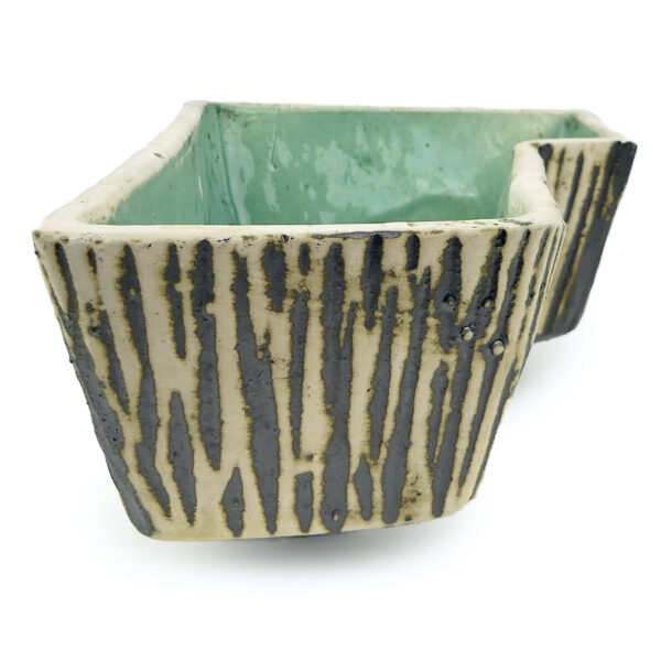 Jardinière cache-pot rectangulaire vintage Adli Reuver Pays-Bas (profil)