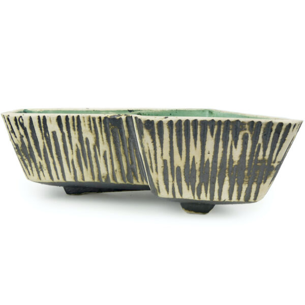Jardinière cache-pot rectangulaire vintage Adli Reuver Pays-Bas (profil)