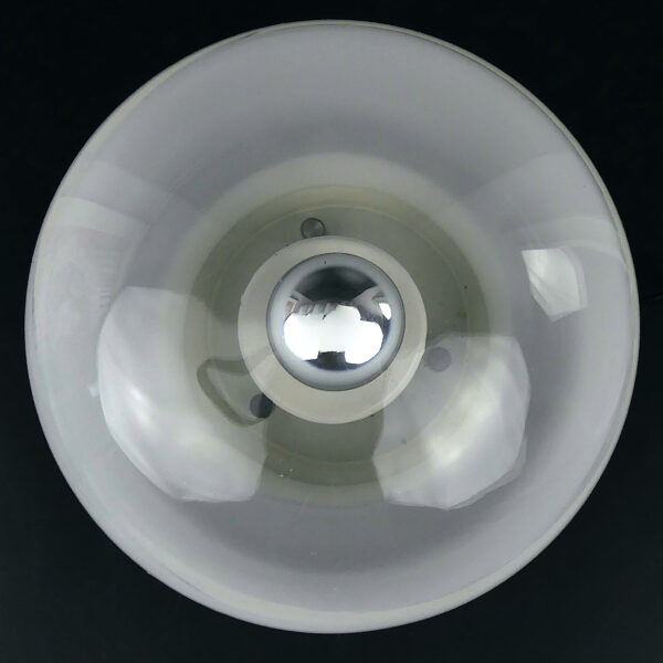 Lampe globe Space Age 70 verre de Murano acier chromé Design italien (dessus)