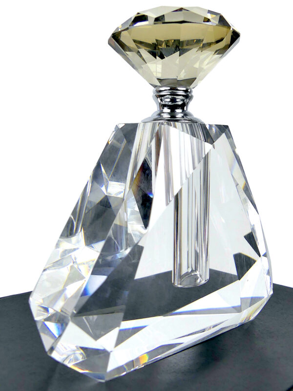Flacon de parfum triangulaire massif facetté en cristal Design italien (3/4)