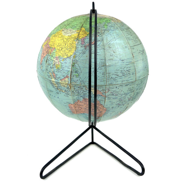 Globe terrestre trépied des années 60 Globe Girard & Barrère Paris (dos)
