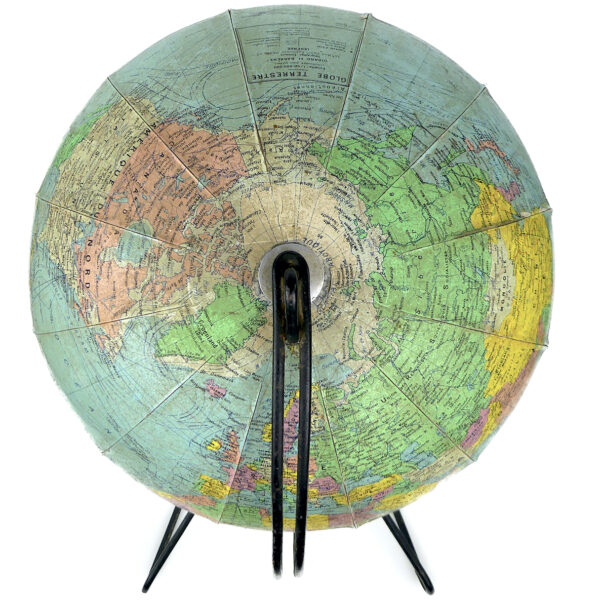 Globe terrestre trépied des années 60 Globe Girard & Barrère Paris (dessus)