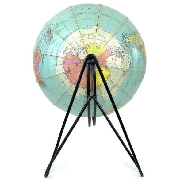 Globe terrestre trépied des années 60 Globe Girard & Barrère Paris (dessous)