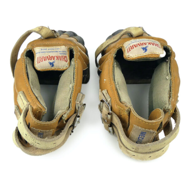 Lot croquet vintage indien Équipement sportif en cuir et bois Sport ancien (sur-chaussures dos)