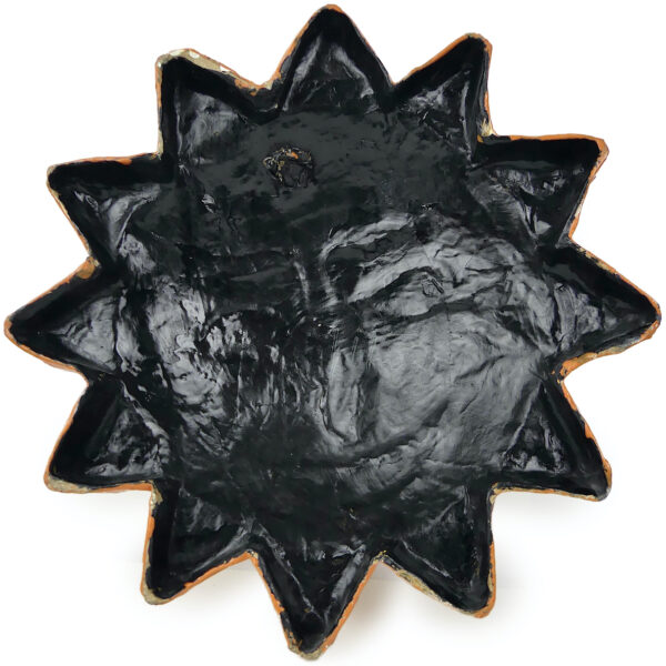 Masque solaire en papier mâché de Gina Truex Folk Art USA 80s (dos)