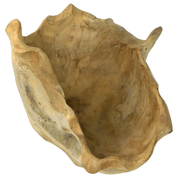Cache-pot en teck massif Coupe Vide-Poches Déco zen Bohème chic (dessus 3/4)