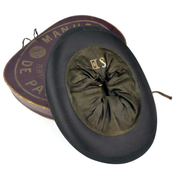 Chapeau claque haut-de-forme et boîte de transport Gibus XIXe France (3/4)