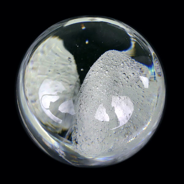 Lot de 3 sulfures phosphorescentes en verre soufflé (grande dessus)