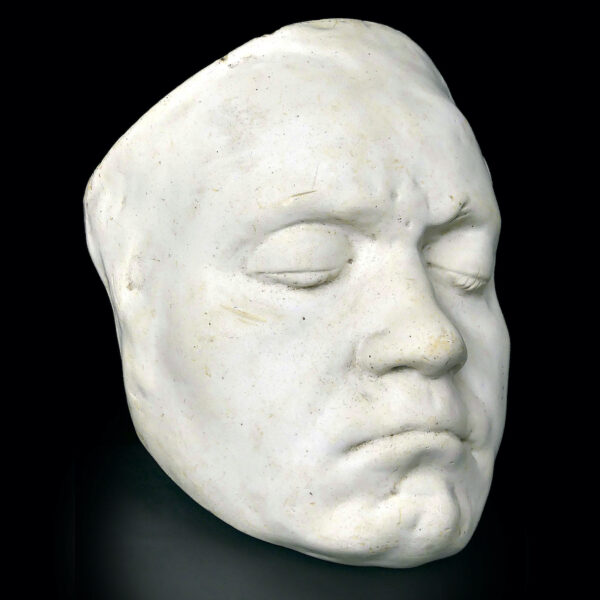 Masque mortuaire de Ludwig van Beethoven ancien moulé en plâtre (3/4)