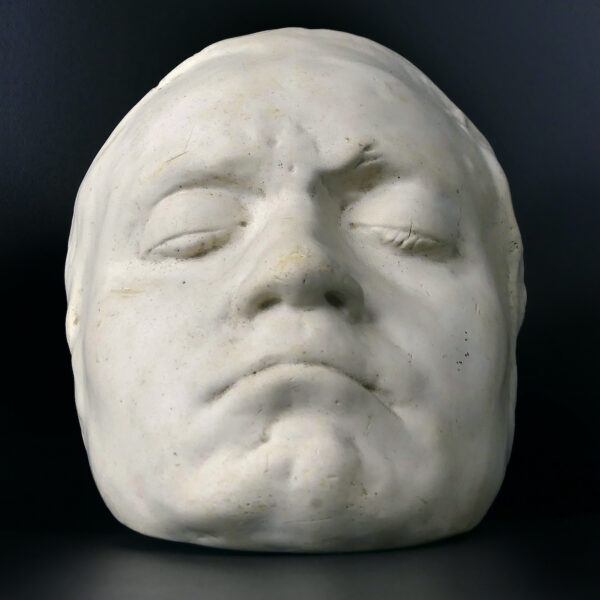 Masque mortuaire de Ludwig van Beethoven ancien moulé en plâtre (face)