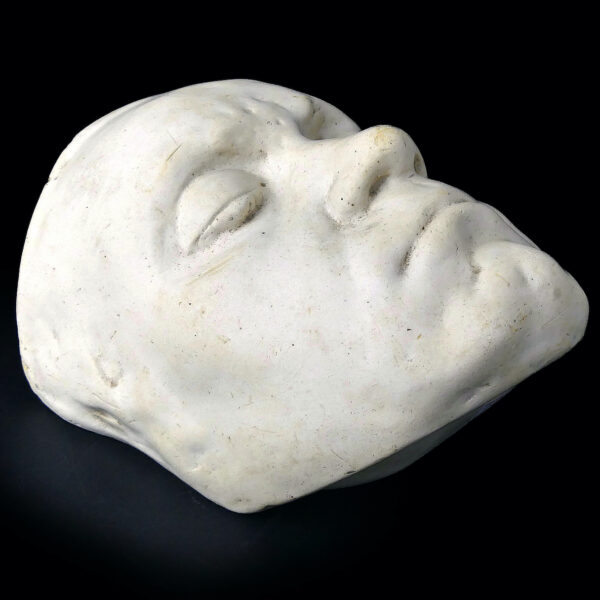 Masque mortuaire de Ludwig van Beethoven ancien moulé en plâtre (dessous 3/4)