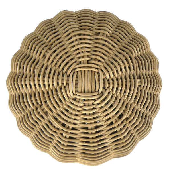 Porte chapeau vintage marotte en osier tressé et rotin Mi-XXe (dessus)