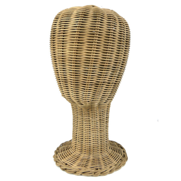 Porte chapeau vintage marotte en osier tressé et rotin Mi-XXe (3/4)
