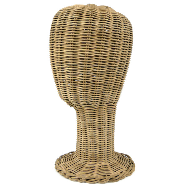 Porte chapeau vintage marotte en osier tressé et rotin Mi-XXe (profil)