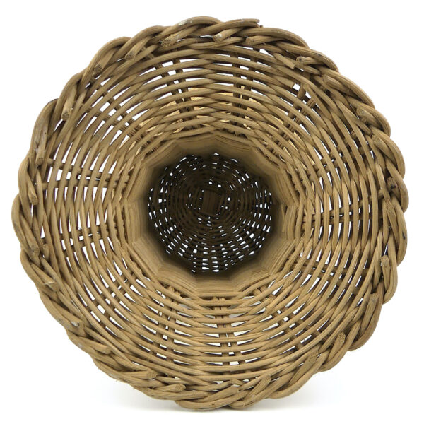 Porte chapeau vintage marotte en osier tressé et rotin Mi-XXe (dessous)