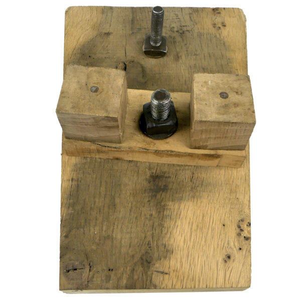 Heurtoir de porte ancien en fer forgé et bois Marteau de porte XVIIIe (dos)
