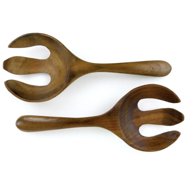 Service à salade vintage scandinave en teck Design danois ESA (fourchettes)