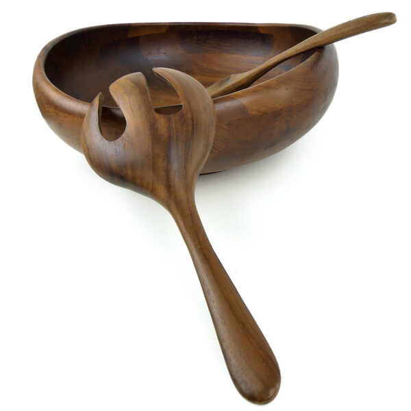 Service à salade vintage scandinave en teck Design danois ESA (3/4)
