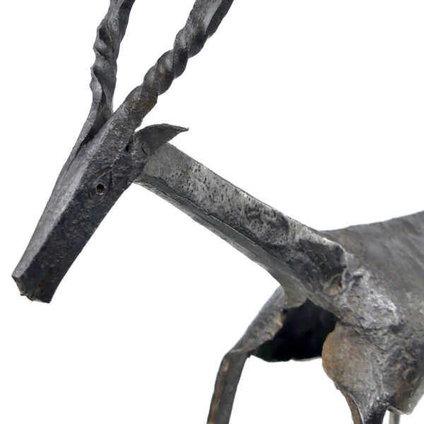 Sculpture de cerf en fer forgé Ferronnerie Art populaire Mi-XXe (détail)