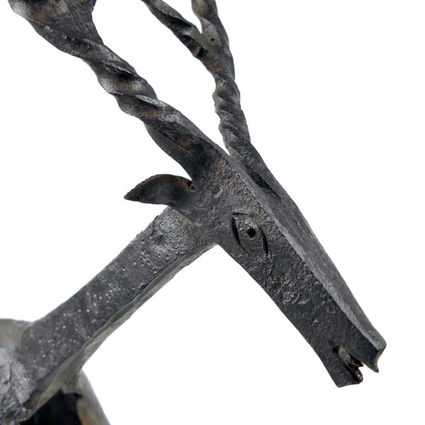 Sculpture de cerf en fer forgé Ferronnerie Art populaire Mi-XXe (détail)