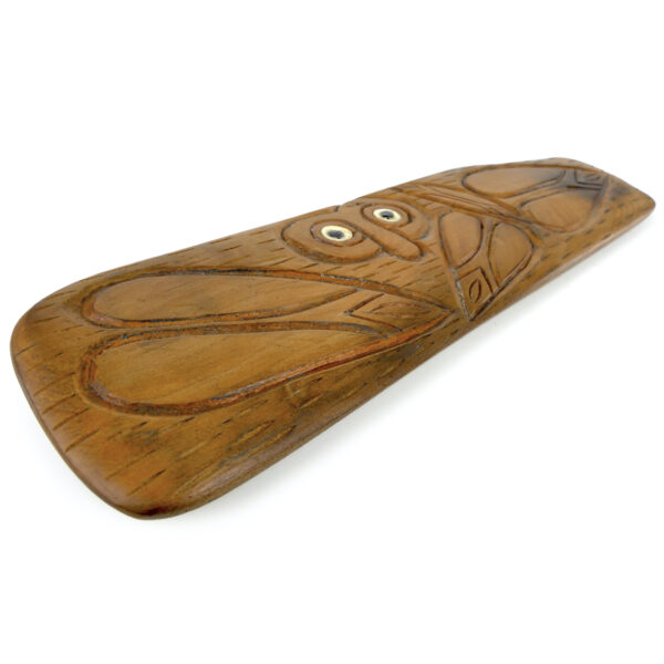 Rongorongo Rapa Nui en bois ciselé sur socle Écriture pascuane Île de Pâques (3/4)