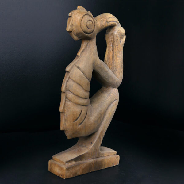 Petit Tangata Manu pascuan en bois clair - Rapa Nui - île de Pâques (3/4 dos)