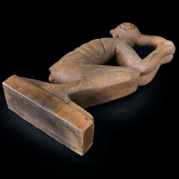 Petit Tangata Manu pascuan en bois clair - Rapa Nui - île de Pâques (dessous 3/4)