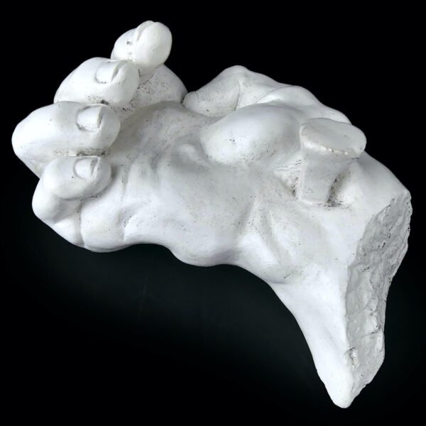 Moulage de main cloué en plâtre signé Octave Art sacré Curiosité (3/4)