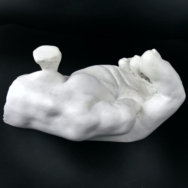 Moulage de main cloué en plâtre signé Octave Art sacré Curiosité (profil)